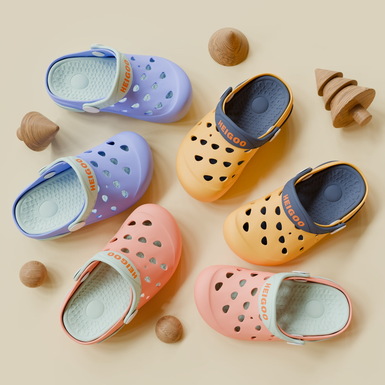 HEIGOO Kids Silicone Clogs – Non-Slip, Safe, Soft & Comfy – Yellow
