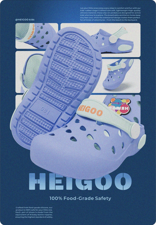 Home Banner HEIGOO 100% Food Grade Silicone Clogs  Blue